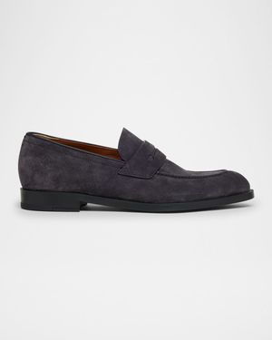 Men's Suede Rubber-Sole Penny Loafers