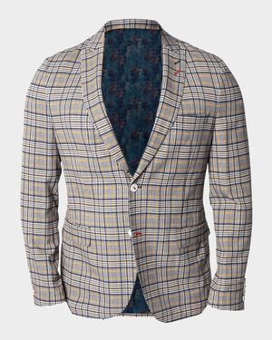 Men's Descartes Coted'Ivoire Plaid Unconstructed Blazer