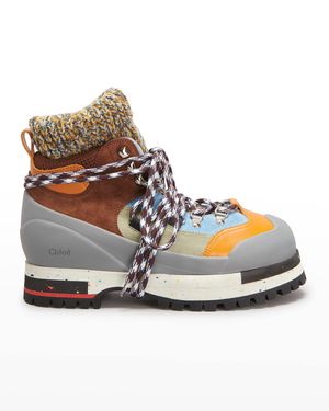 Nikie Mixed Leather Sporty Boots