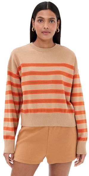LE BOP Striped Boxy Pullover Teak Stripe XL