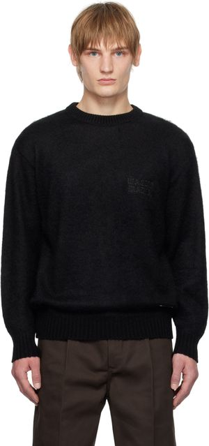 WACKO MARIA Black Mohair Crew Neck Sweater