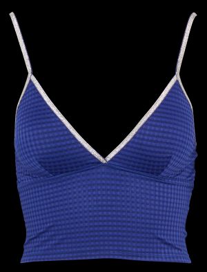 La Nouvelle - Bustier bretelles à motif vichy - Taille 4 - Bleu