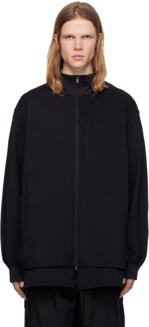 Y-3 Blouson décontracté noir à garnitures à trois rayures