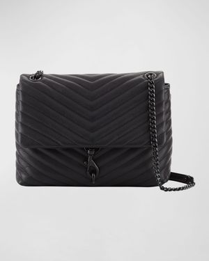 Edie Quilted Leather Flap Shoulder Bag