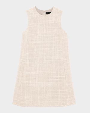 Sleeveless Tweed Shift Dress