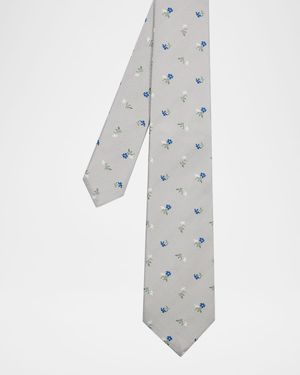 Men's Mini Floral Silk Tie