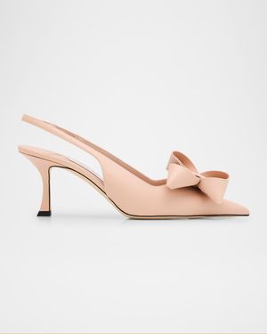Staz Leather Bow Slingback Pumps