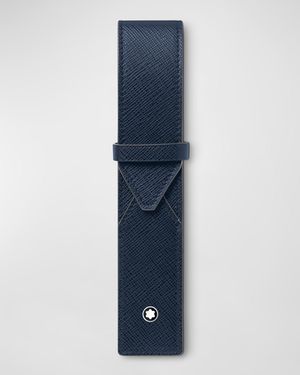Men's Sartorial Saffiano Leather 1-Pen Pouch