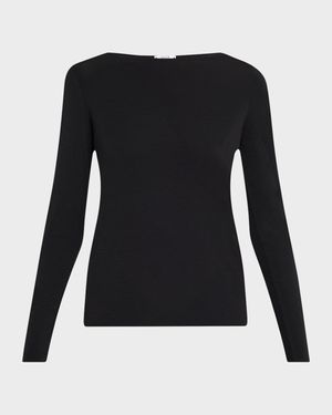 Pure Bateau-Neck Jersey Top