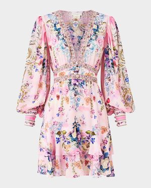 Palatial Pastels Button-Front Frill Dress