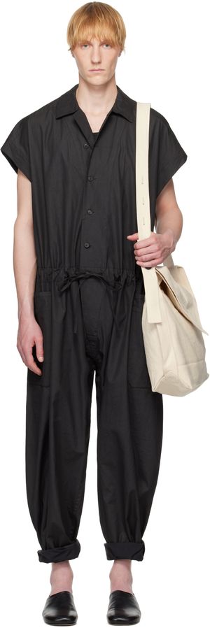 Jan-Jan Van Essche Black Coated Cloth #12 Jumpsuit