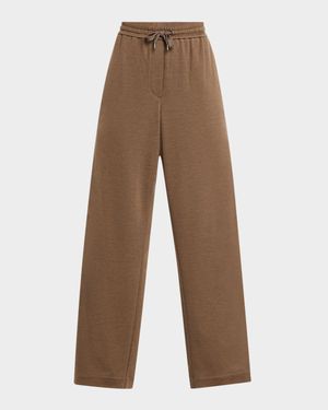 Cotton-Silk Spa Wide-Leg Travel Pants