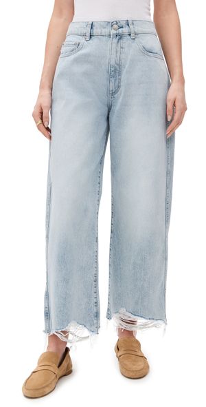 DL1961 Taylor Barrel Ultra High Rise Ankle Jeans Crystal Lake Distressed 29