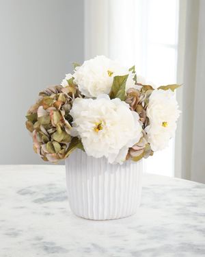 Winter Sand 13" Faux Floral Arrangement in Vase