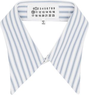 Maison Margiela White & Blue Stripe Collar
