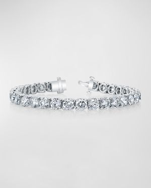 18K Gold Round-Cut Diamond Buttercup Tennis Bracelet, 5.75tcw, 7"L