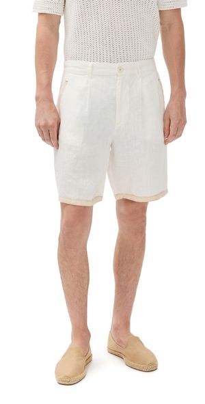 ÁWET Nazret Pleated Linen Shorts 9 White 36