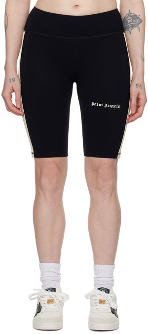 Palm Angels Black Striped Shorts