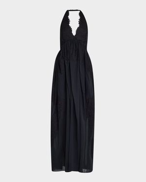 Cambrie Lace Halter Maxi Dress