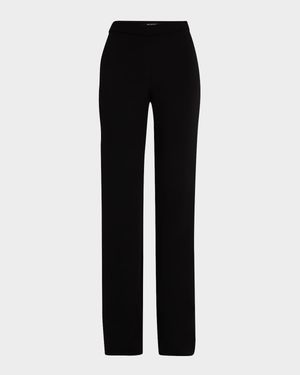 Straight-Leg Crepe Pants