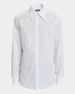 Men's Cotton Point-Collar Sport Shirt