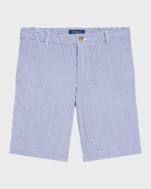 Boy's Seersucker Preppy Shorts, Size 8-20