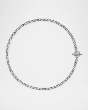 Madison Necklace with Toggle in 18K Gold and Silver, 5.5mm, 16"L