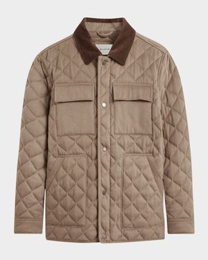 Men's Concealed-Zip Quilted Jacket
