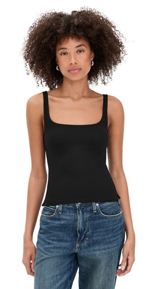 LNA Scoop Ribbed Tank Black M