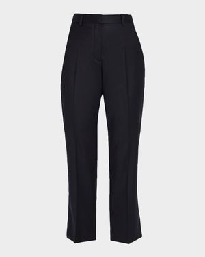 Dermot Wool-Cashmere Flannel Straight-Leg Ankle Pants