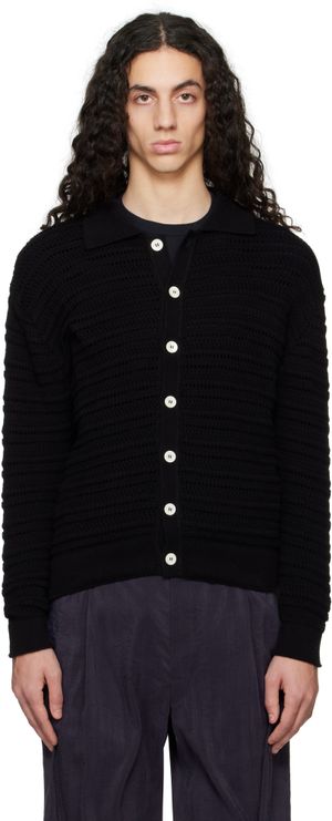 Dunst Black Open Collared Cardigan