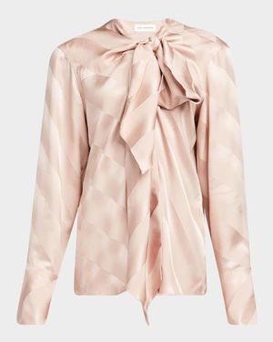 Curbi Silk Neck-Tie Blouse