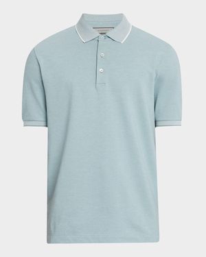 Men's Two-Tone Pique Polo Shirt