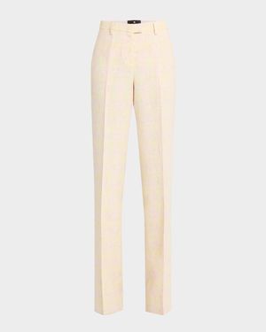 Iridescent Tweed Straight-Leg Trousers