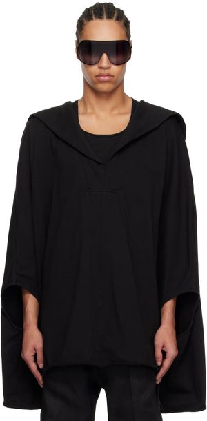 Rick Owens Black Hollywood Kaftan Hoodie