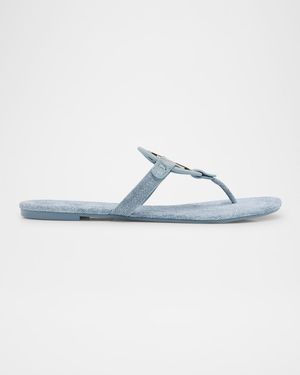 Miller Denim Logo Thong Sandals