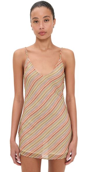 Bella Venice The Jordan Dress Striped Tan XL