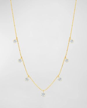 18K Medium Gold Floating Diamond Necklace
