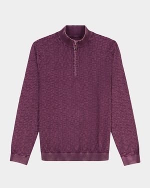 Men's Aubin Jacquard Knit Quarter-Zip Sweater