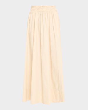 Ruched A-Line Maxi Skirt