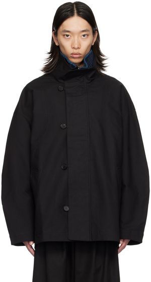 lesugiatelier Black High-Neck Half Jacket