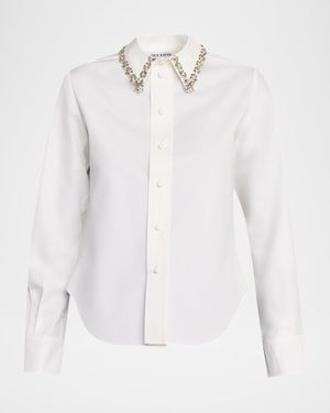 Embellished Collar Button-Down Shirt