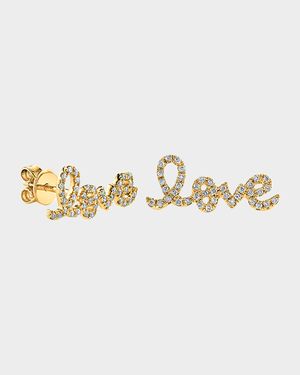 Pave Diamond Love Single Stud Earring