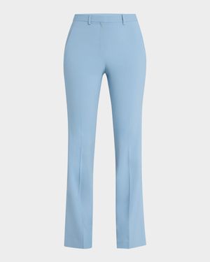 Slim Full-Length Stretch Wool Trousers