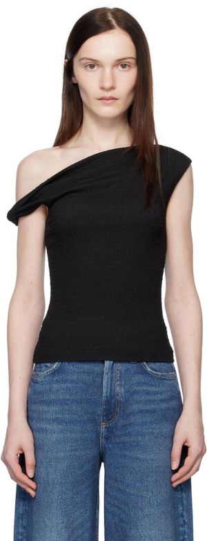 rag & bone Chemisier Lou noir à épaules dénudées