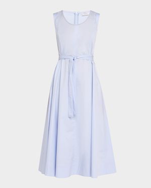 Sleeveless Chain-Trim Midi Dress