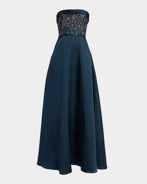 Paloma Strapless Mikado A-Line Gown