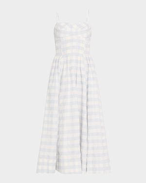 Kittiya Check A-Line Midi Dress