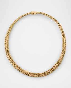 Estate 18K Yellow Gold 3 Row Woven Rope Necklace