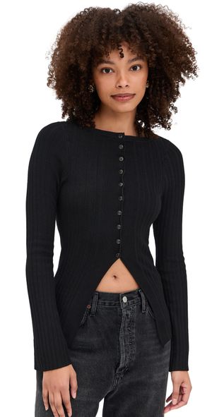 Free People East Side Cardigan Sweater Black XL